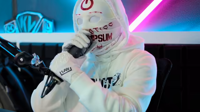 Masked co-host on the Vandahood Live stream